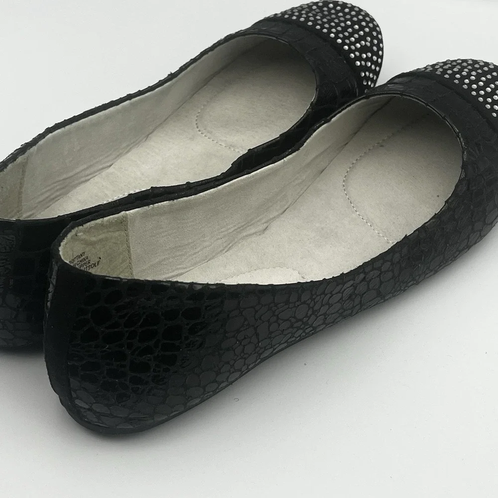 Footzyfolds Brittany Demi Flats Size 10M Black Style 1161518 Foldable Shoes
